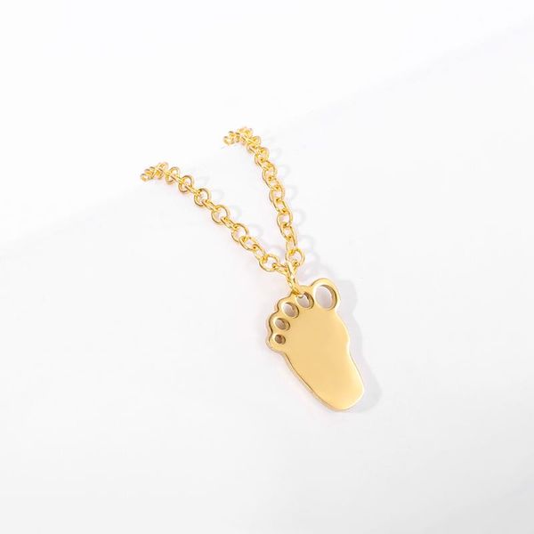 

pendant necklaces cute baby foot feet necklace stainless steel shower gift mom jewelry accessories gold chain boho lovely, Silver