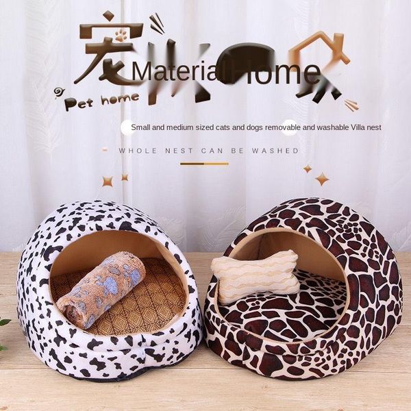 

cat beds & furniture small and medium-sized dog litter/four seasons universal bed/cat litter house/mat removable/villa teddy house/