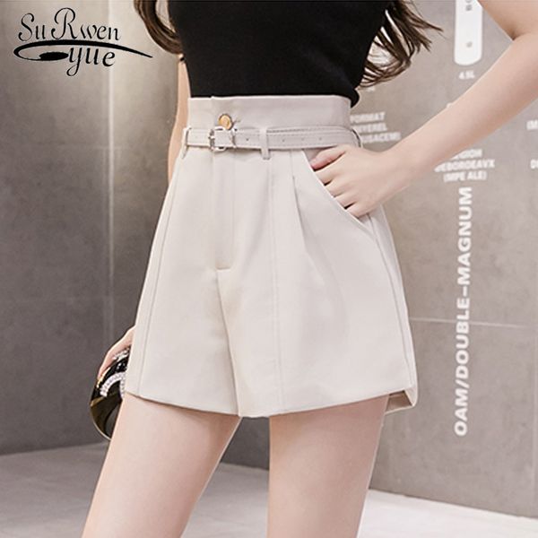 

summer arrival korean style casual ladies shorts elegant wide leg fashion high waist a-line girls 8644 50 210427, White;black
