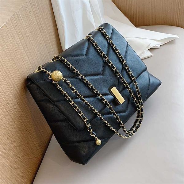 

small pu leather crossbody bags for women winter branded handbags female trend lady designer chain women's hand bag 211023