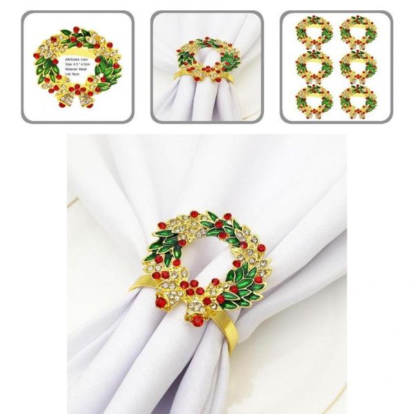 

napkin rings 6pcs buckles eye-catching rust-proof metal dining table setting for home decoration christmas