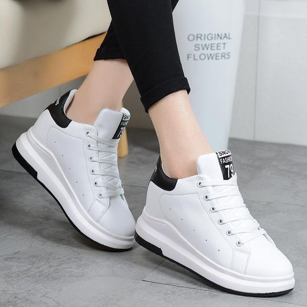 

dress shoes woman sneakers women lace up comfortable casual platform wedge pumps 2021 design zapatos de mujer, Black