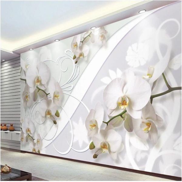 

wallpapers beautiful european orchid flower tv background wall modern wallpaper for living room