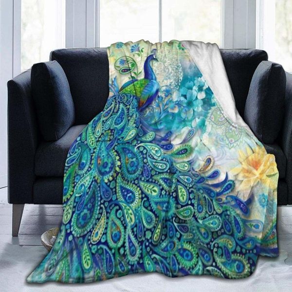 

blankets flannel blanket beautiful peacock animal lightweight cozy bed soft throw fits couch sofa suitable for all season