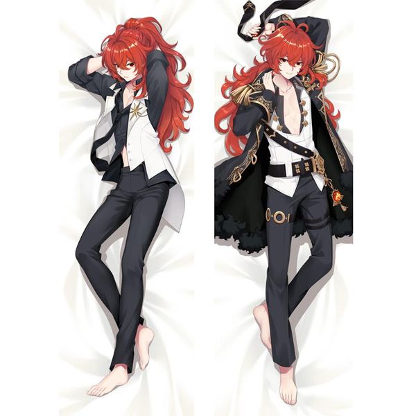 

pillow case genshin impact cool diluc ragnvindr dakimakura cover hugging body pillowcase otaku peach skin cushion home decor