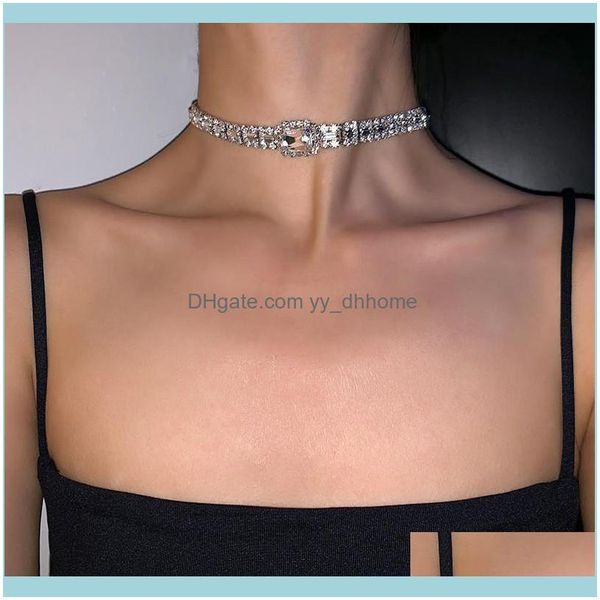 Chokers pingentes de joalheiros de joalheiros FYUAN Big Crystal Charker Colares for Women Geom￩trico Rhinestone Weddings Jewelry Party Gifts Dro