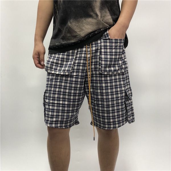 

plaid shorts oversized men women 1 lined mesh pants lining breechcloth, Black