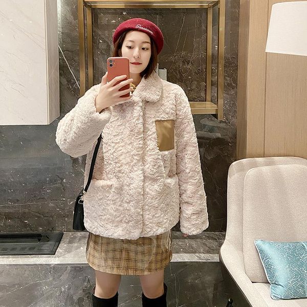 

women's fur & faux imitation coat 2021 autumn and winter thickened fashion, Black