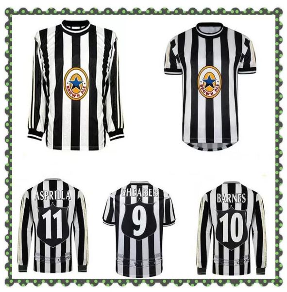 

1997 1998 shearer pearce batty retro soccer jersey 97 98 asprilla john barnes ian rush albert vintage classic football shirt, Black;yellow