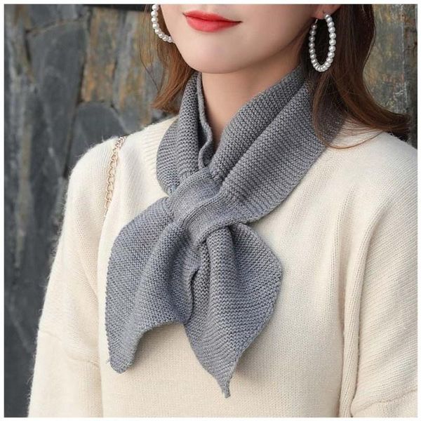 

neck ties women casual cross fishtail scarf straps shawl ladies autumn winter soft girls knitted sweater bowtie, Blue;purple