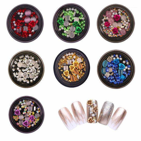 

japanese manicure mixed accessories color special-shaped flat drill super nail model1, Silver;gold