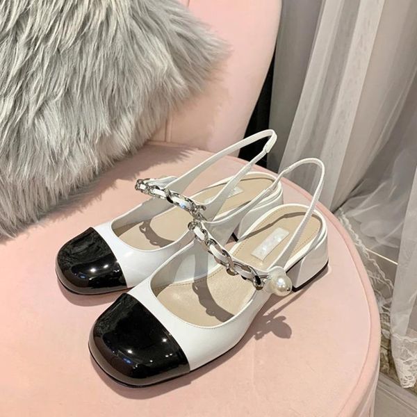 

dress shoes deat 2021 spring and summer fashion casual round head buckle strap british style single women's sh543, Black