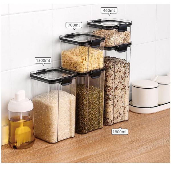 

airtight storage containers, cereal pantry storage, kitchen canister containers with silicone sealing ring for bottles & jars