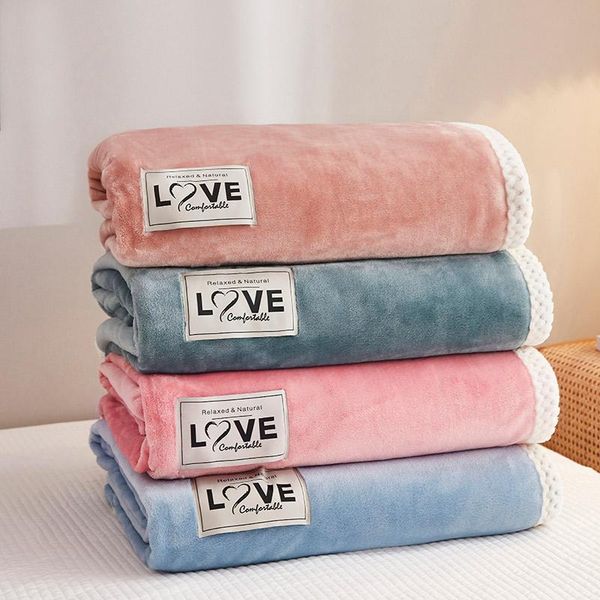 

blankets coral fleece for beds blanket throw thermal, pure color and machine washable bed throws couch/sofa/office/camping