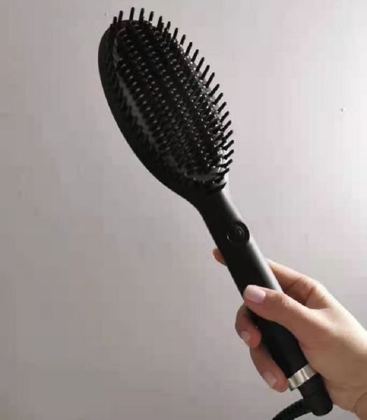 

glide heat hair brush one step dryer styler volumizer multi-functional straightening & curly massage comb with negative ions epacket send, Silver