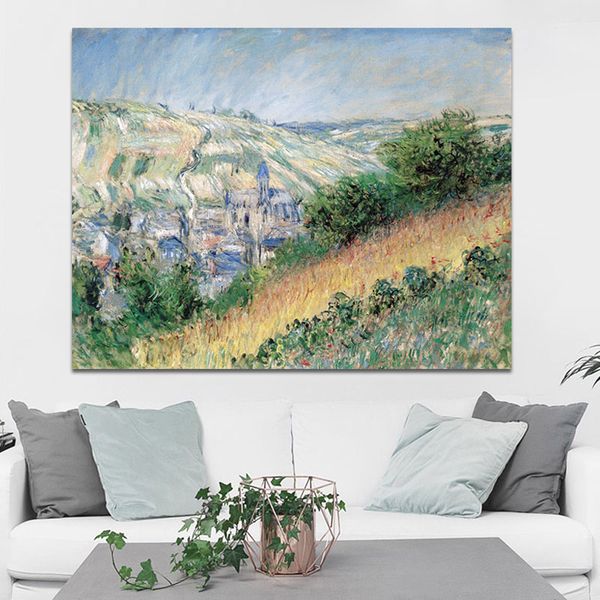 Monet Dipinto Famose Ninfee Astratte Pittura Murale Verde e Blu Wall Art Home Decor Stampato Pittura