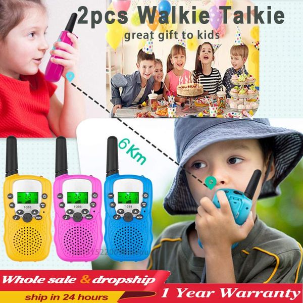 

walkie talkie kids 2pcs celular handheld transceiver highlight phone radio interphone 6km mini toys gifts boy girl