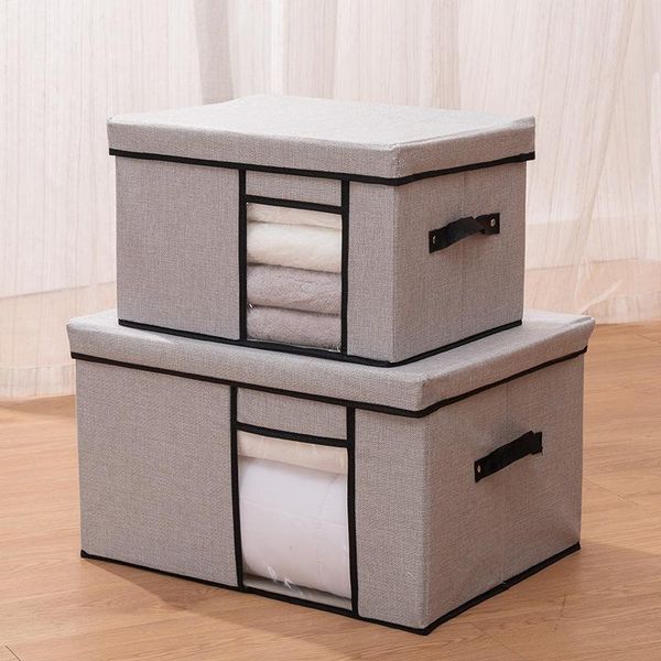 

clothing & wardrobe storage large washable quilt organizer folding box cotton linen clear window bag closet organizers