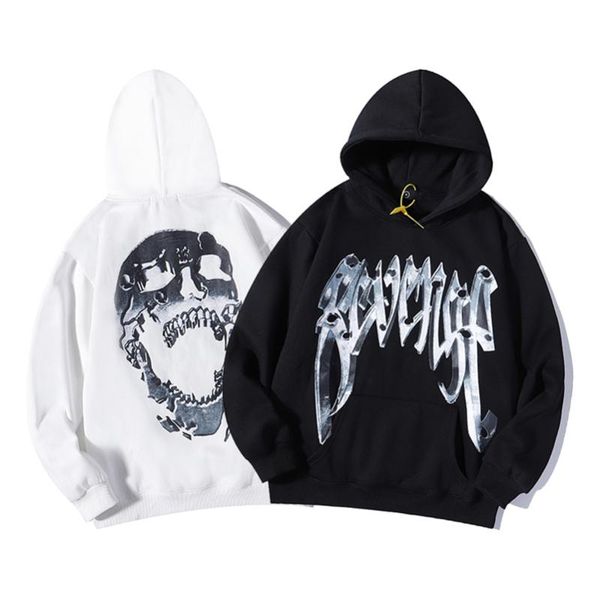 

men's hoodies & sweatshirts xxxtentacion revenge hoodie 2021 men women keel skeleton plush fabric skull print pullovers, Black