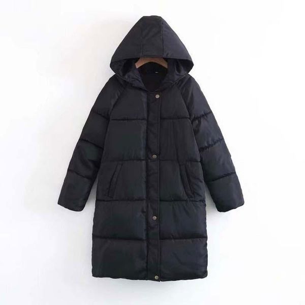 

women's down & parkas 2021 autumn winter coat women warm long jackets sleeve hooded thick parka, Black