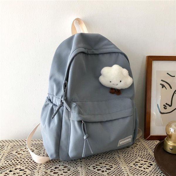 

backpack waterproof nylon women large capacity solid color men travel bag college schoolbag lapbackpacks