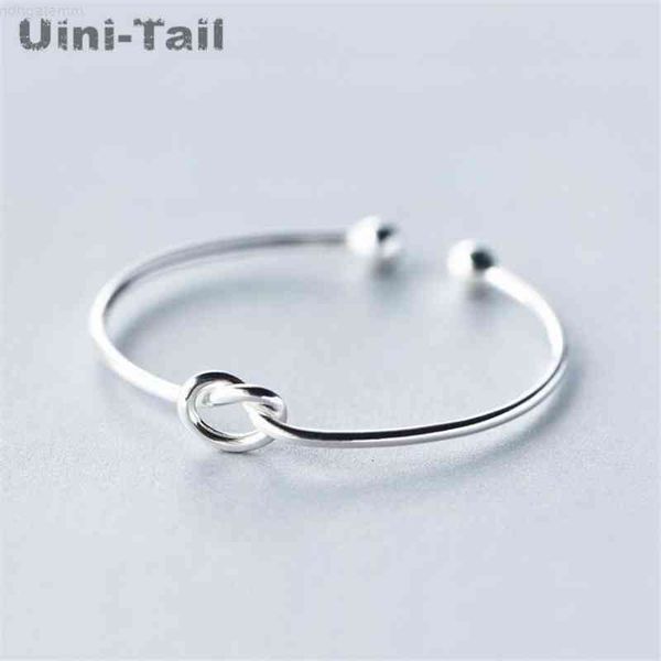 

925 sterling silver jewelry simple heart-shaped knot slender opening female high-quality popular personality bracelet, Red;brown