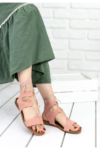 

women powder suede sandals, Black