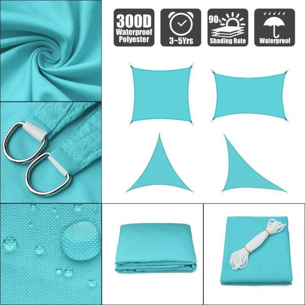 

shade sky blue 300d waterproof polyester 160gsm oxford fabric sail sun outdoor square