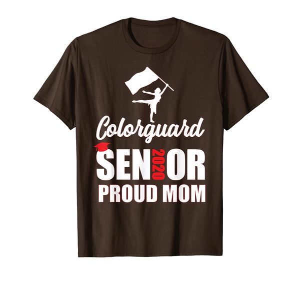 

proud mom colorguard senior class of 2020 t-shirt, White;black