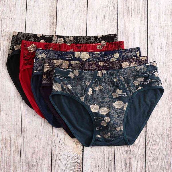 

men's cotton printed briefs men's traceless in summer 2019, Black;white