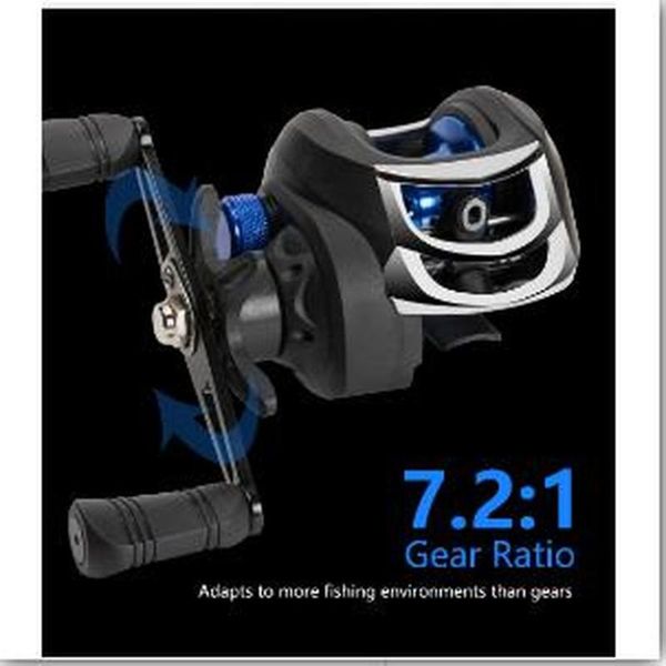 

baitcasting reels 7.2:1 fishing 5 colors left right hand reel adjustable brake system dual 8kg max drag