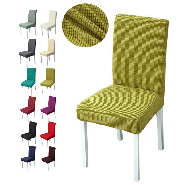 

chair covers 1pc jacquard plain dining cover spandex elastic banquet slipcover wedding for stretch el case 45-60cm