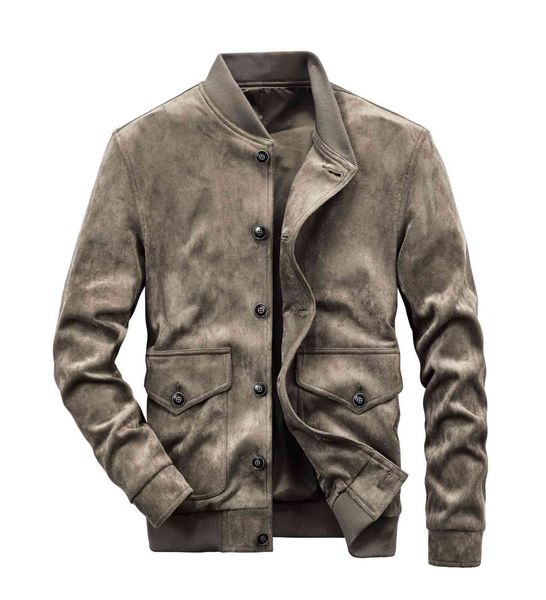 

Men's plus size Outerwear Autumn and Winter Deer Veet Large Frosted Slim Fit Coat Simple Jaet, Gray