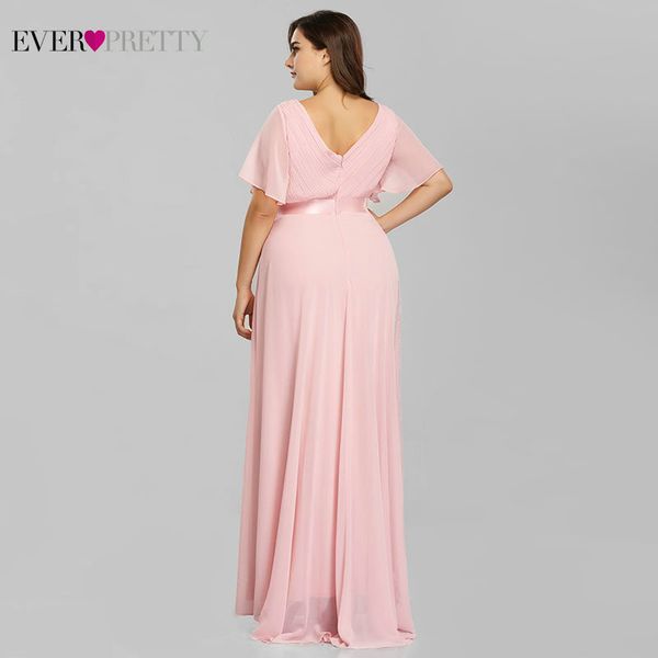 

green bridesmaid dresses plus size ever pretty elegant a line v neck short sleeve chiffon long wedding party dress women vestido, Black;gray
