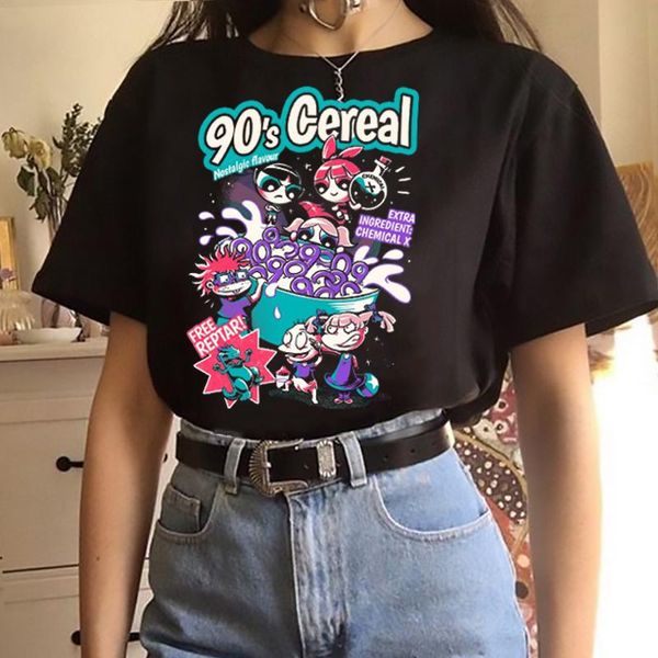 

women's t-shirt 2021 harajuku cartoon gothic print short sleeve retro women summer streetwear o-neck sweet girls tee shirt, White