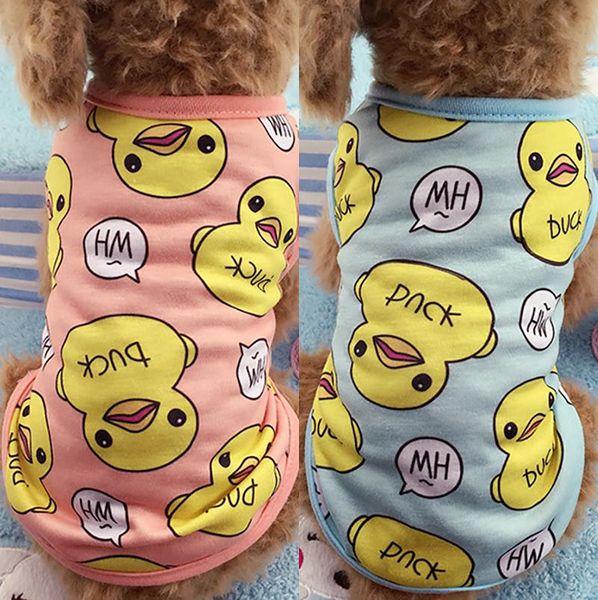 

dog apparel spring and summer clothes pet cat cartoon doodle vest supplies