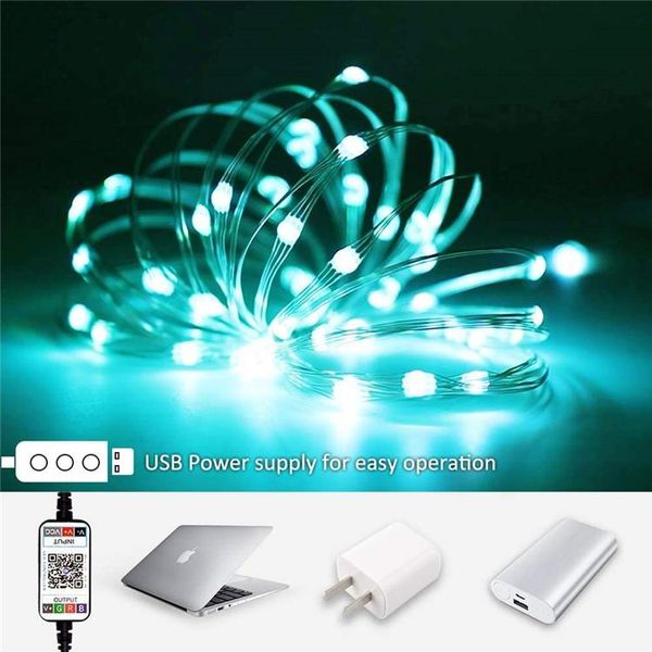

strings ip44 weatherproof usb bluetooth led string lights lamp app controlled smart bulbs indoor outdoor christmas tree decorations