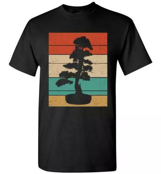 

japanese art bonsai tree sun t-shirt vintage retro bonsai life tee gifts, White;black