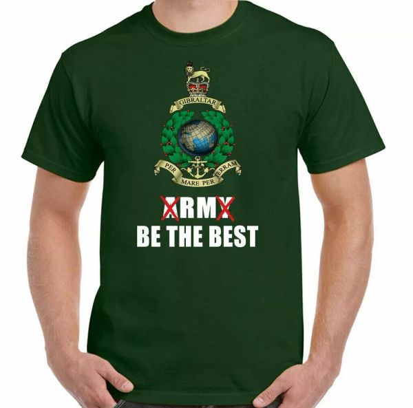 

royal marines t-shirt rm be the commando cap badge bootneck 40 42 43, White;black