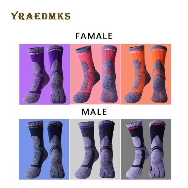 

sports socks outdoor hiking skiing for men and women thick warm quick-drying, Black
