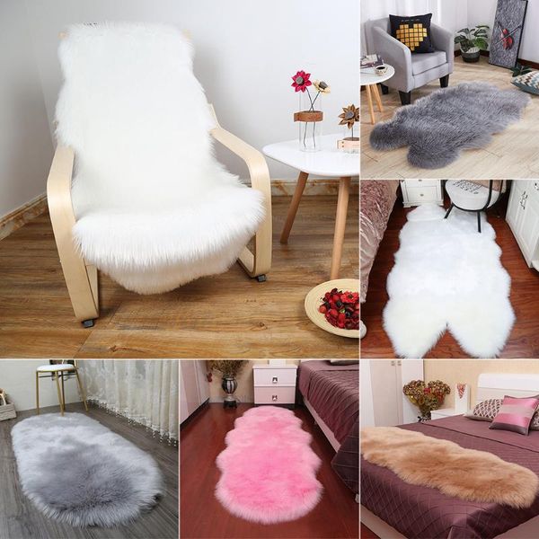 

cushion/decorative pillow fur artificial sheepskin hairy carpet rugs skin plain fluffy area washable bedroom faux mat living room