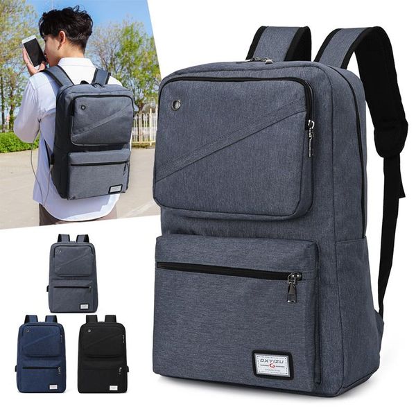 

backpack men's school bag 15-inch lapbags usb cable male big capacity business travel