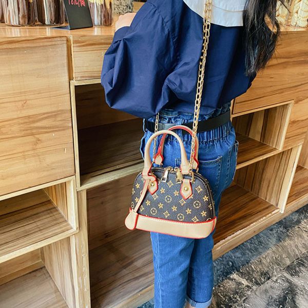 

fashion handbags kids bag girls chain one-shoulder letter printed messenger lady children handbag, Black
