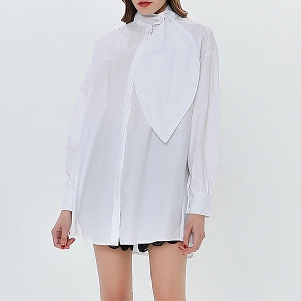 

women's blouses & shirts european and american fashion ladies loose leaf collar long-sleeved solid color shirt x3ct, White