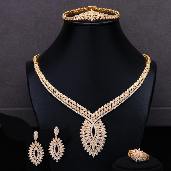 

earrings & necklace missvikki luxury elegant cute fine 4pcs jewelry set for women romantic bridal wedding engagement 2021, Silver