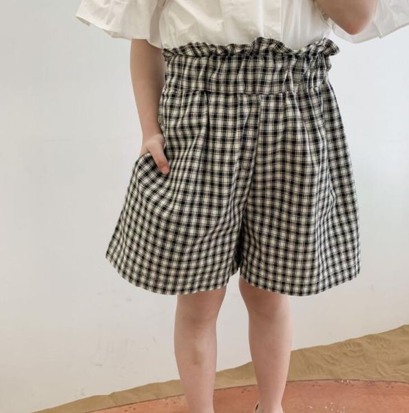 

shorts 2021 arrival girls plaid summer fashion 2-7 years co62, Black