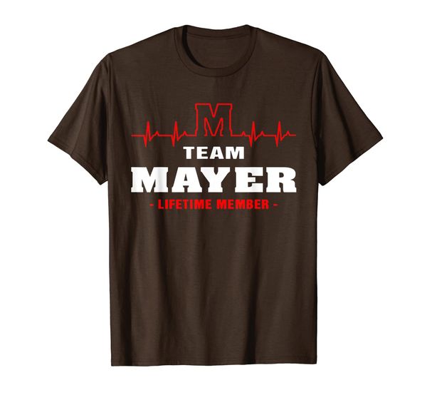 

team mayer lifetime member shirt surname, last name gift t-shirt, White;black
