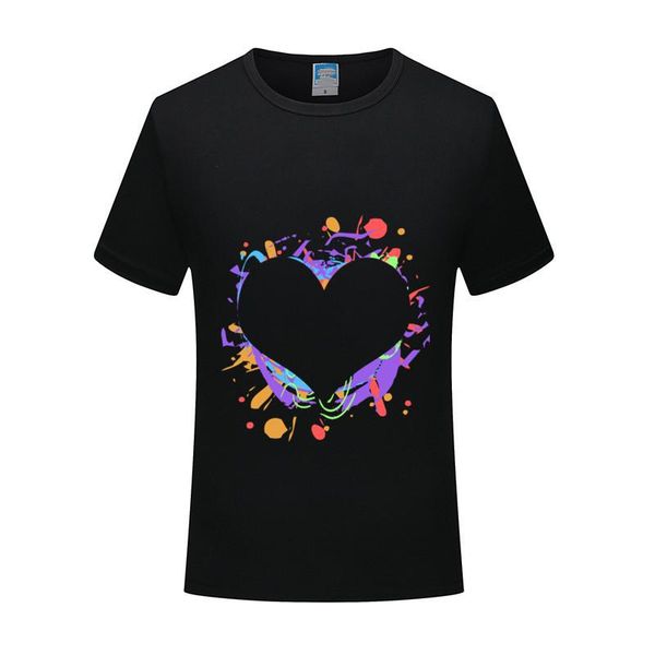 

men's t-shirts 2021 brand men women custom t-shirt fashion pure short sleeve summer heart s, White;black