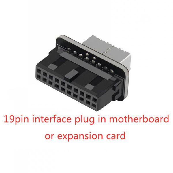 

computer cables & connectors internal header usb3.0 19p/20p to type-e 90 degree converter adapter chassis front type c plug-in port for moth