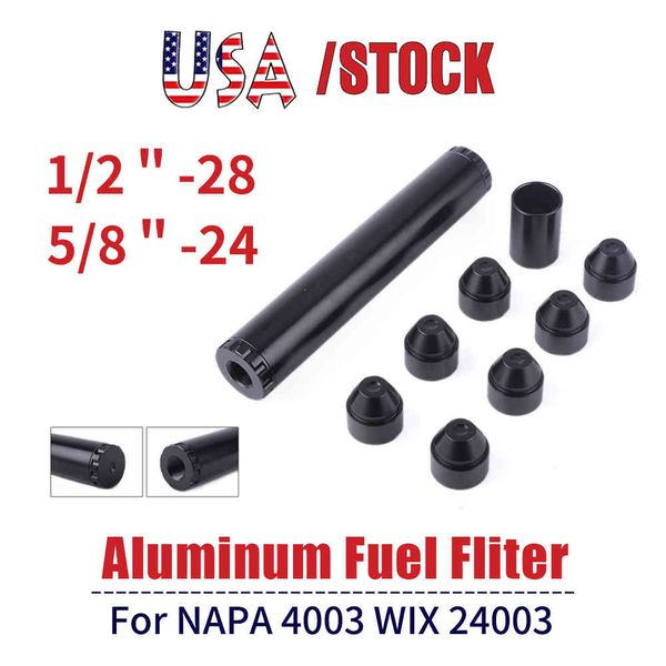 

6/10 inch black car 1/2-28 5/8-24 automotive fuel filter 1x7 solvent trap for napa 4003 wix 24003 ofi017